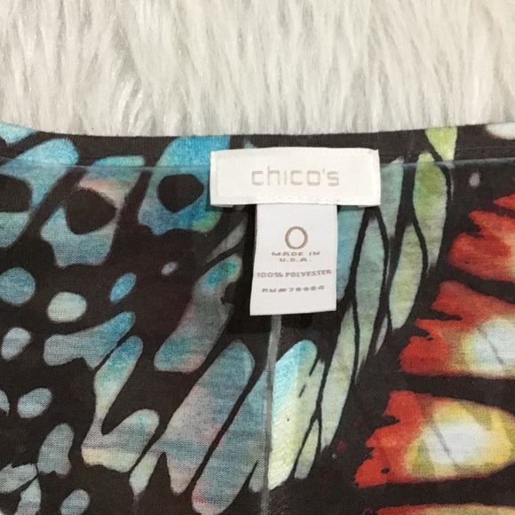 Chico’s multicolored rhinestone sparkling butterfly embellished top small - Picture 4 of 6